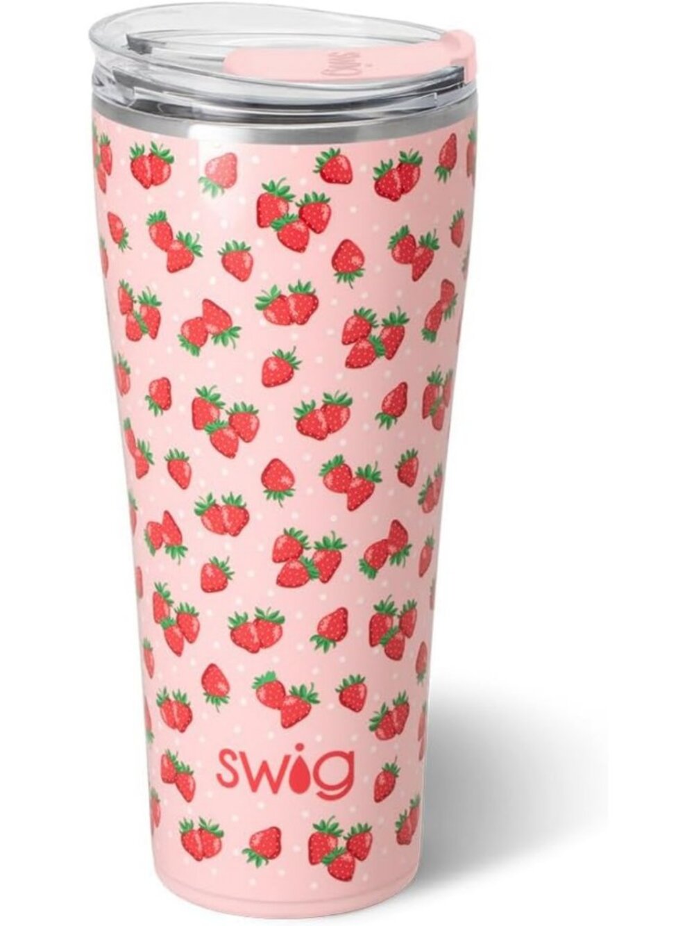Insulated 32oz Tumbler with Lid - Strawberry Shortcake Design, Perfect for